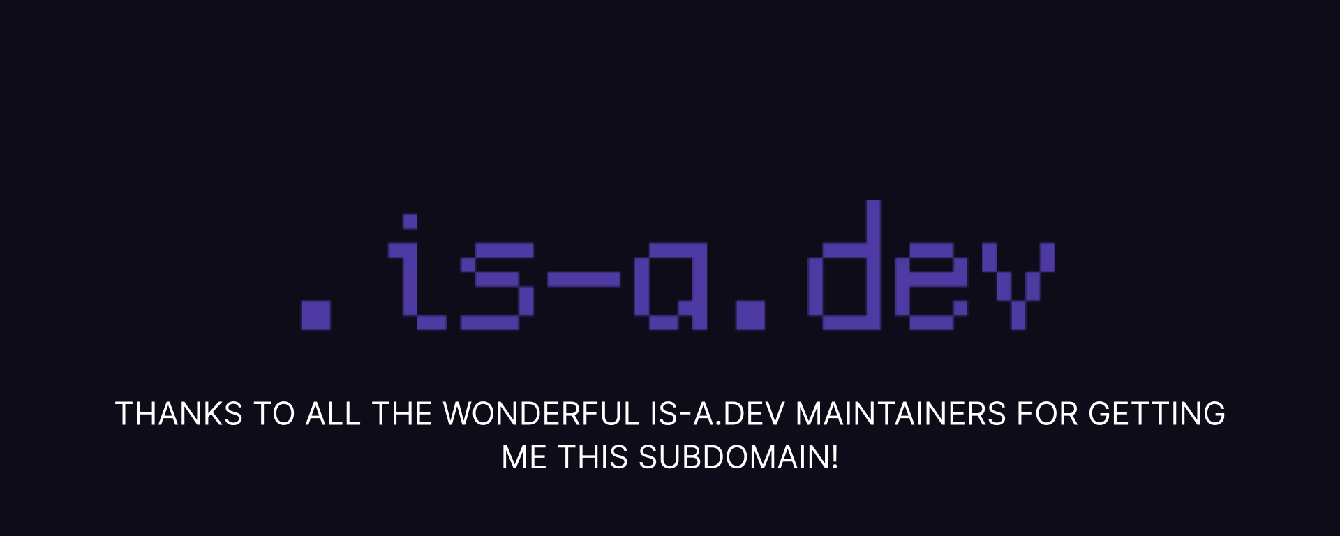 the is-a.dev discord said i should do it